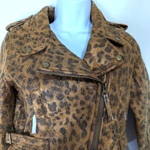 NEW.... Elisa B.. Big Girl Leopard Moto Jacket....Size 16